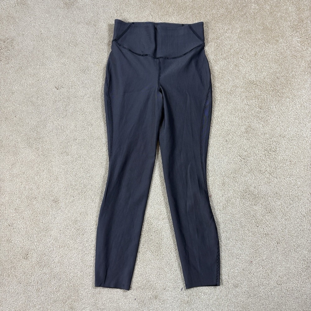Lululemon Base Pace High-Rise Tight Sz 6 Two-Tone Ribbed Black Gull Grey W5FD7S